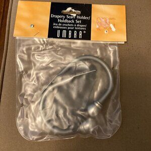 Umbra Pewter Color Metal Drapery Holdback Set of Two